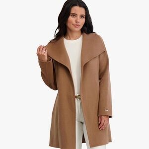 Tahari Wool Blend Camel Coat